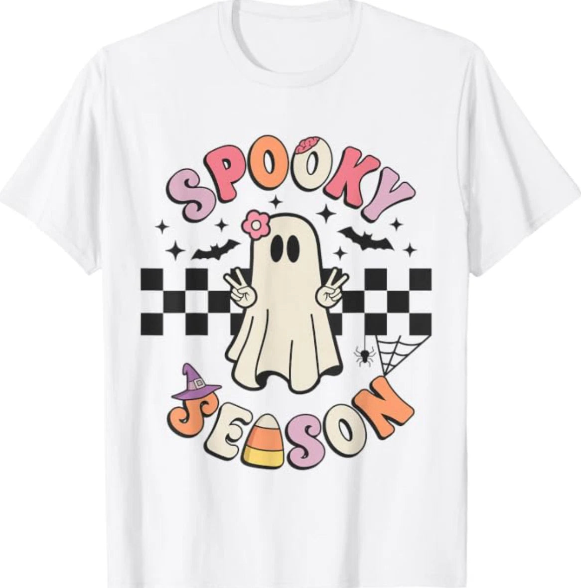 Spooky Season Retro Happy Halloween Ghost Women Toddler Girl T-Shirt Image 1 of 2