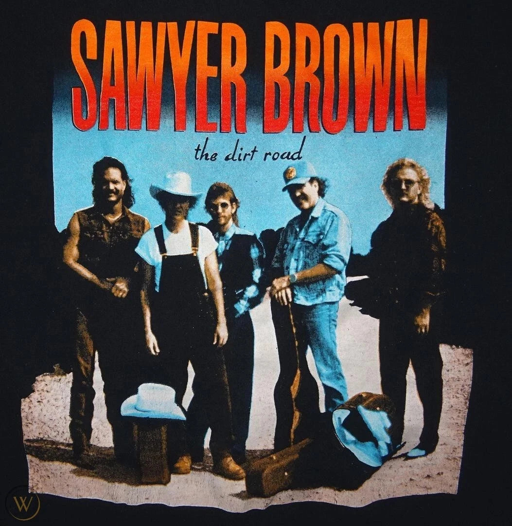 1992 Sawyer Brown Concert T-Shirt Dirt Road Tour All Size Men's Shirt