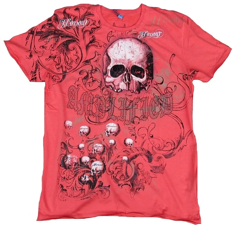 Cool Amplified Sain Honneur Tête de Mort Strass Rock Star Tatouage Vip T-Shirt S