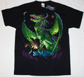 Green Fight and Red Dragons 2 Sided Fantasy T-Shirt Liquid Blue 2001 NEW UNWORN