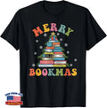 Merry Bookmas Christmas Tree Reading Books Librarian Lovers T-Shirt