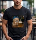 Golden Retriever Beer T-Shirt Cute Dog Tee Backward Cap Men Women Shirt
