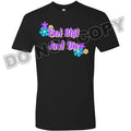 Men's T-shirt Novelty Groovy Retro Design 70's Eat Sh*t And Die Floral Flowers Image 1 of 2