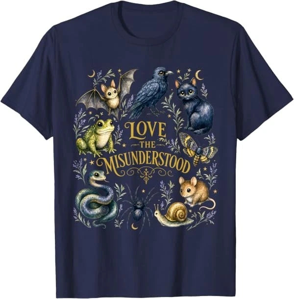 Love The Misunderstood Bat Raven Cat Snake Spider Moth Frog T-Shirt