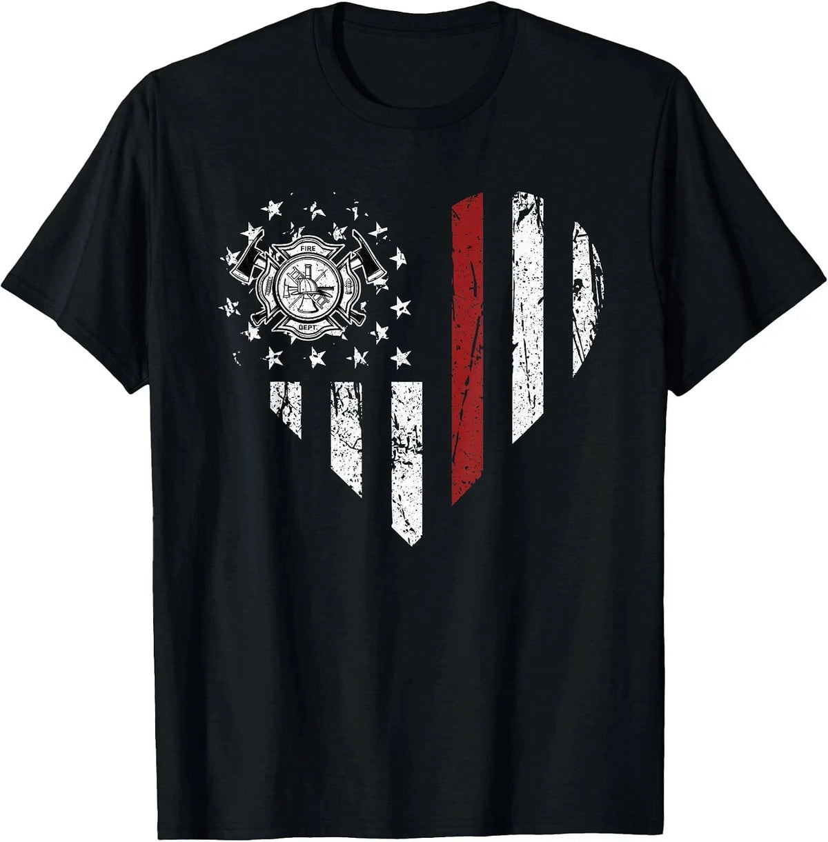 Vintage Firefighter EMT Heart Graphic Tee for Men and Women Sizes S-5XL