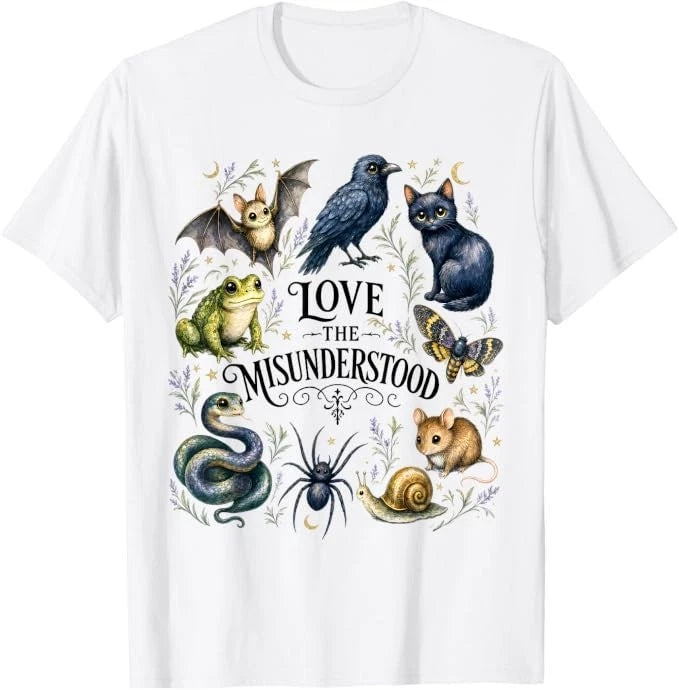 Love The Misunderstood Bat Frog Raven Snake Cat Moth Spider T-Shirt