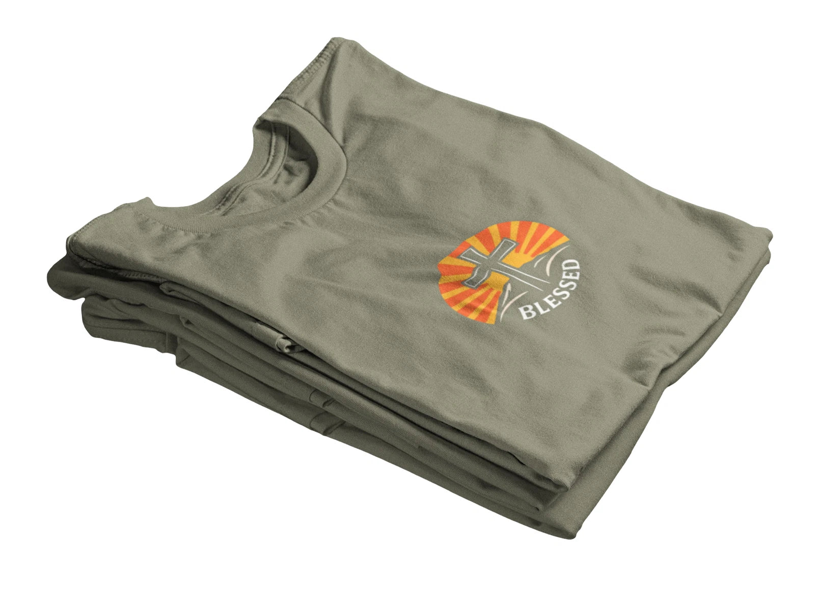 Blessed Rising Sun Cross Minimal Christian Symbol Tee