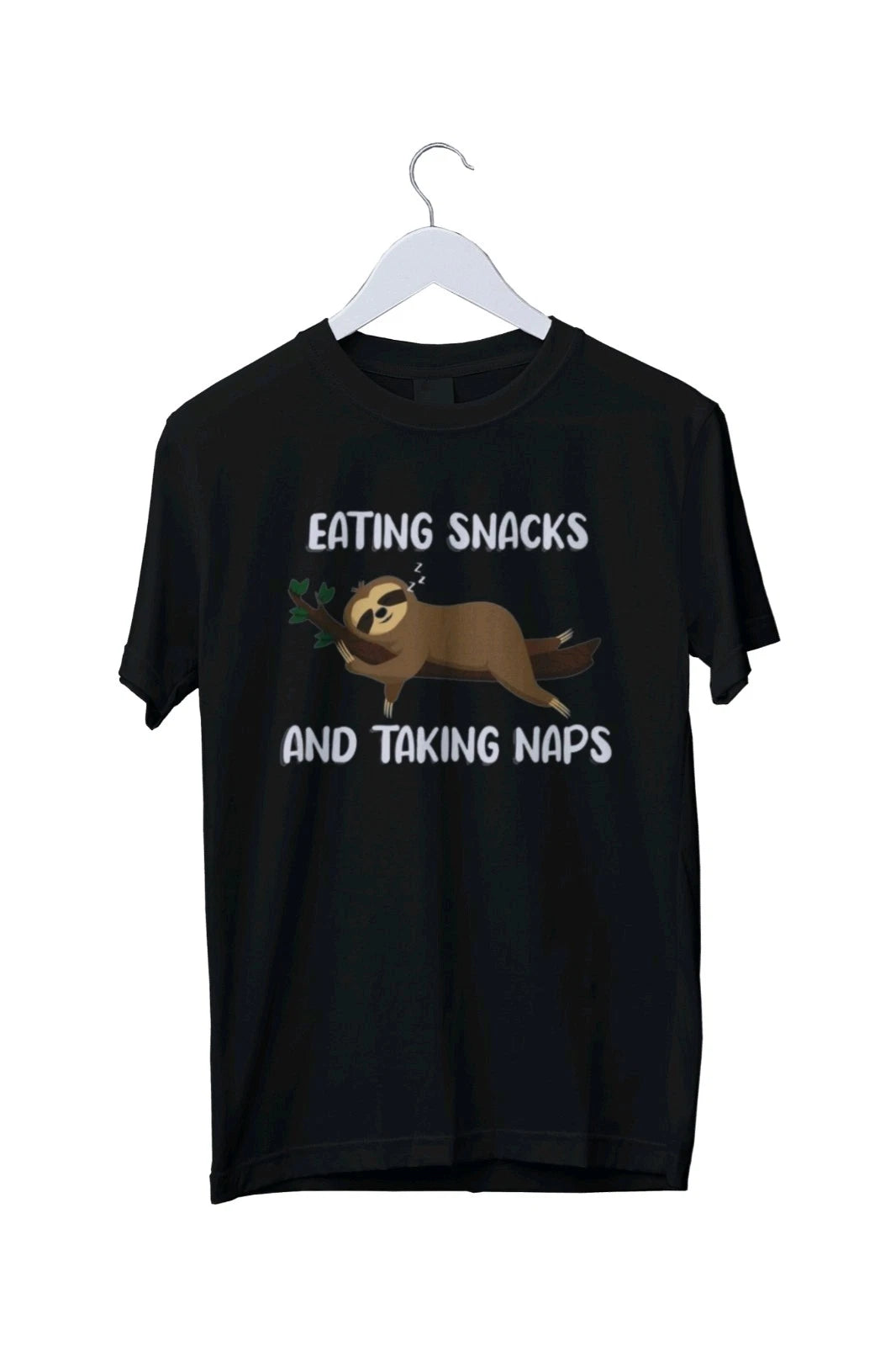 Eating Snacks And Taking Naps Funny Sloth Cute Lazy Hungry T-Shirt Mens All Size