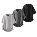 Men's Short Sleeve Striped T Shirt with For Henry Collar Hong Kong Aesthetic