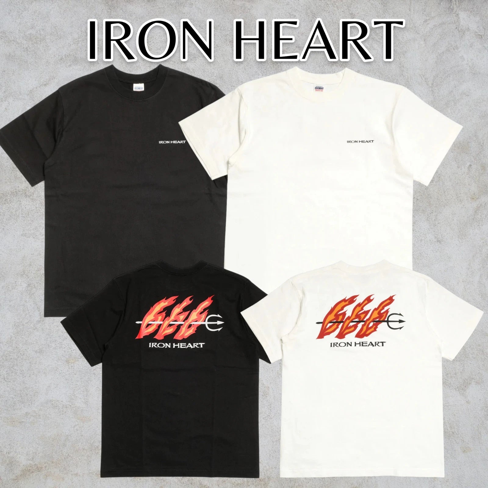 IRON HEART IHT-666 7.5oz Heavy Body Print T-Shirt 666 design Made in Japan NEW