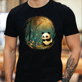 Mens Panda Motif Cotton T-Shirt Size XS to 5XL