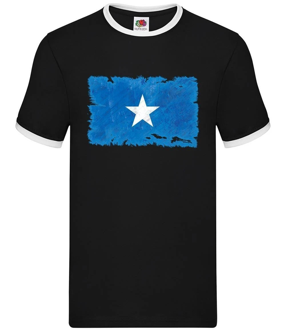 Somalia Grunge Style Flag - Mens Ringer - Somalian Country Travel Flags