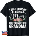 Promoted to Grandma T Shirt for Women Grandmother Tees New Grandma Gift