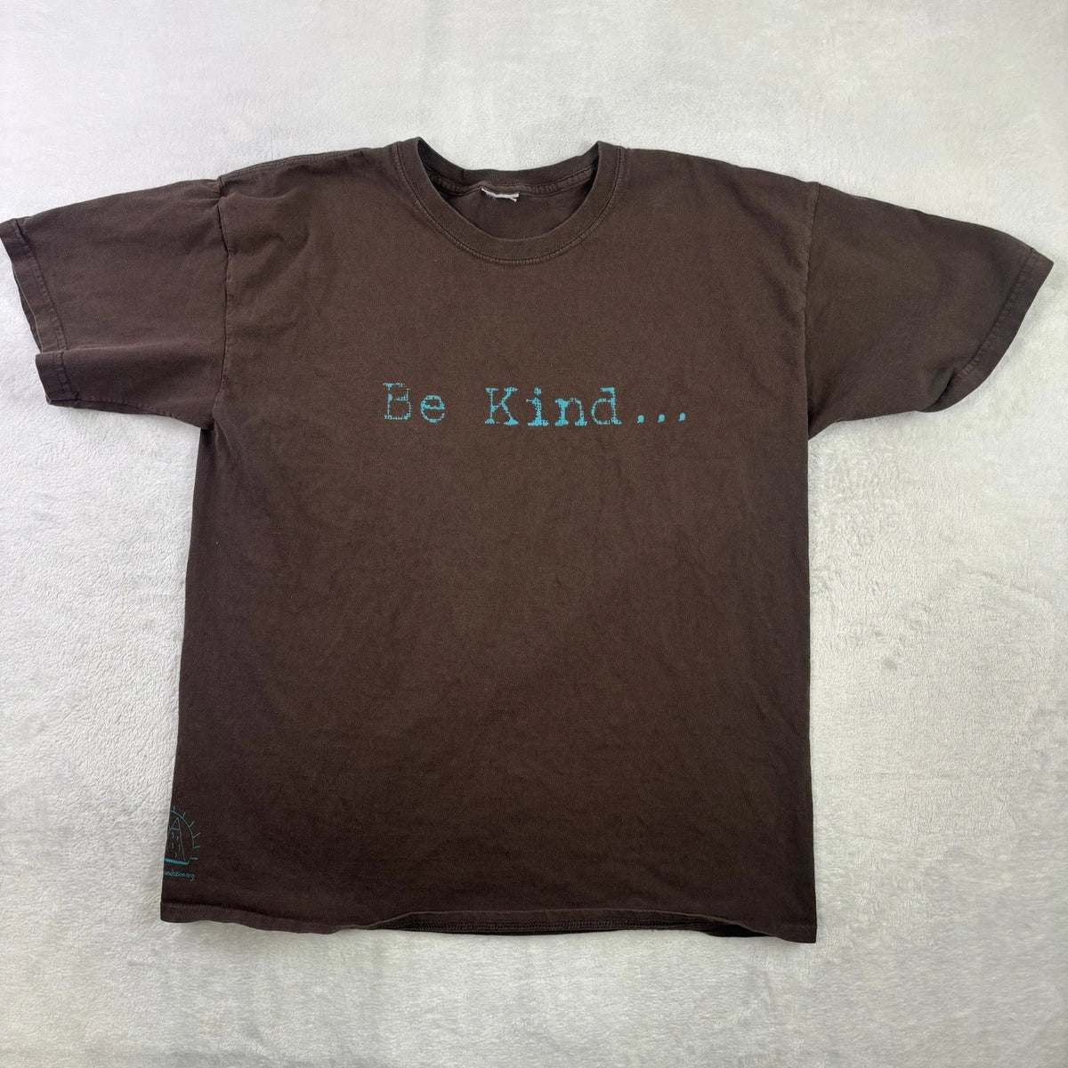 VTG Be Kind More Often Brown Short Sleeve Graphic Shirt Men's Large