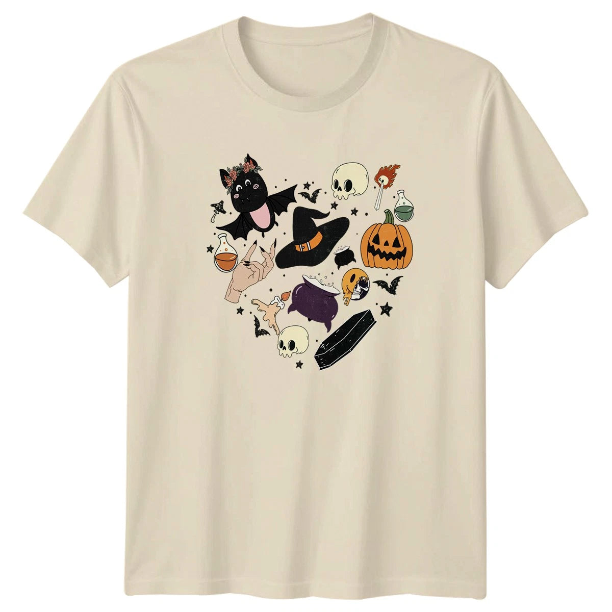 Retro Halloween Spooky Aesthetic Icons Womens T-Shirt Halloween Gift For Her