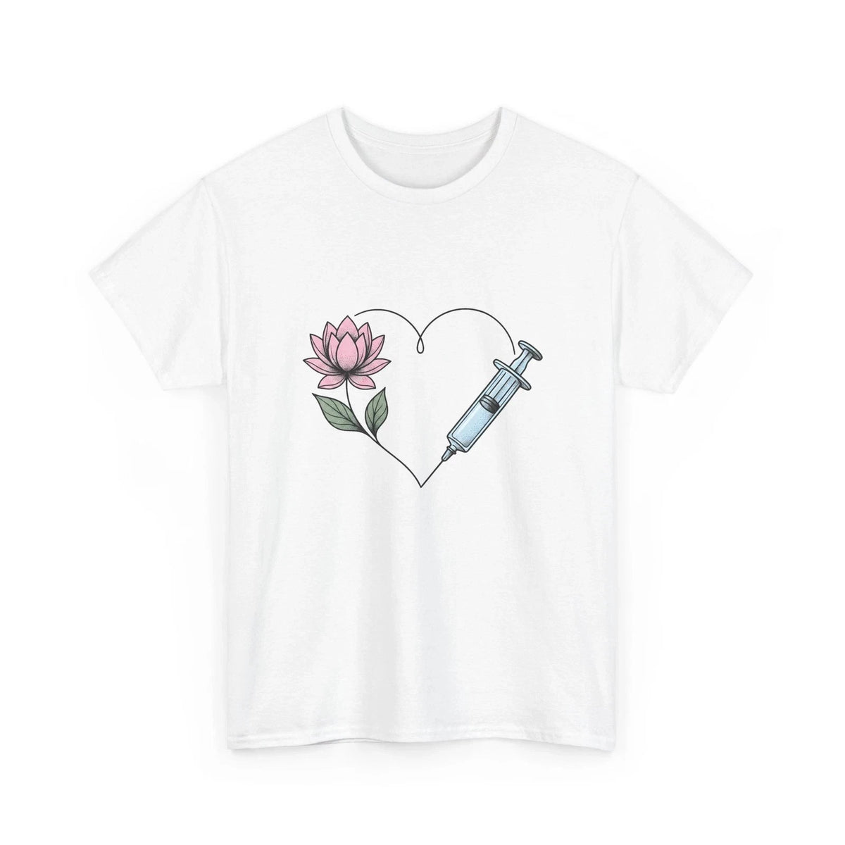 Hypodermic Flower Heart Shirt Nurse Therapy  Old School Tee  Sizes S-5XL
