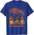 Thankful Grateful Blessed Gnome Thanksgiving Leopard Unisex T-Shirt