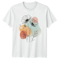 Minimalist Watercolor Floral Line Art T-Shirt Flowers Botanical Nature