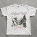 NWT Y2K Angels Valley Distressed Graphic T-Shirt White Gothic Grunge Tee