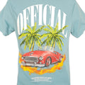 Vintage Style Car T Shirt Mens Size Small Blue Cabriolet Convertible Palm Trees