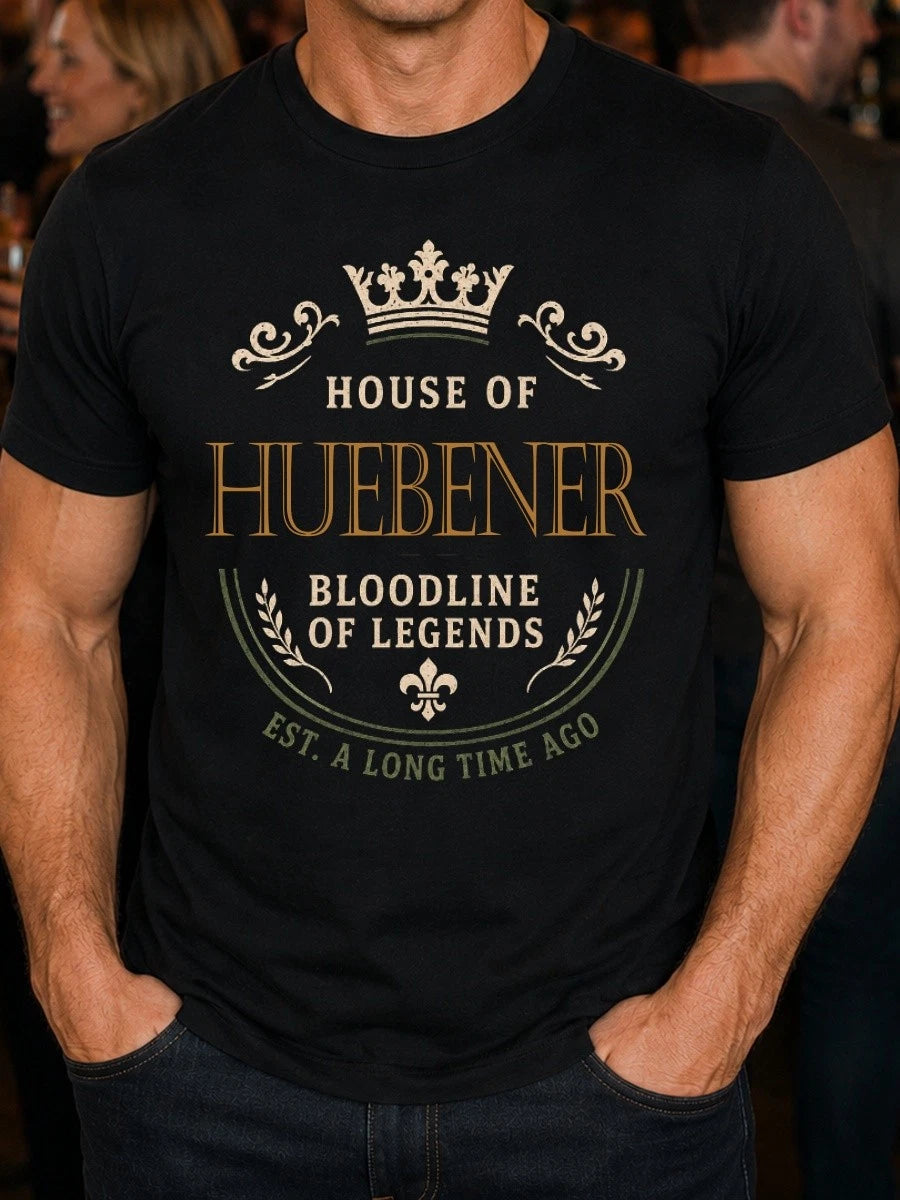 Huebener Surname Men's Tee Family Reunion Gift Idea S-5XL