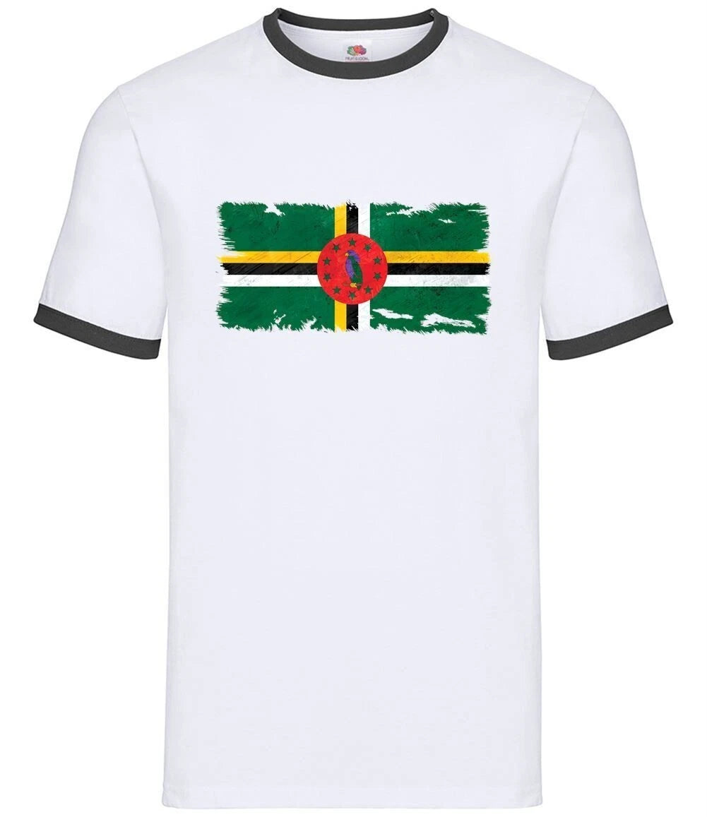 Dominica Grunge Style Flag - Men Contrast - Republic Country Love Live