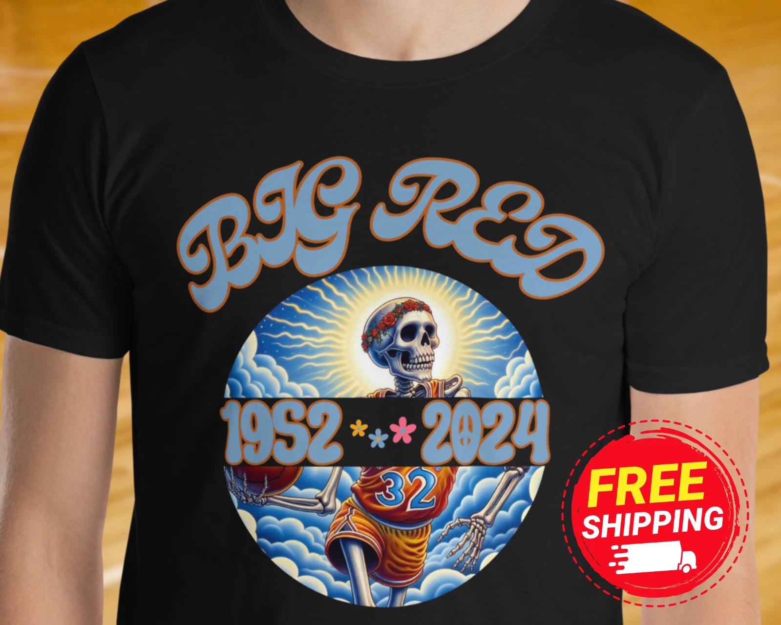 NEW RIP Walton Shirt Bill Walton Tribute Grateful Hippie Big Red Tribute Unisex