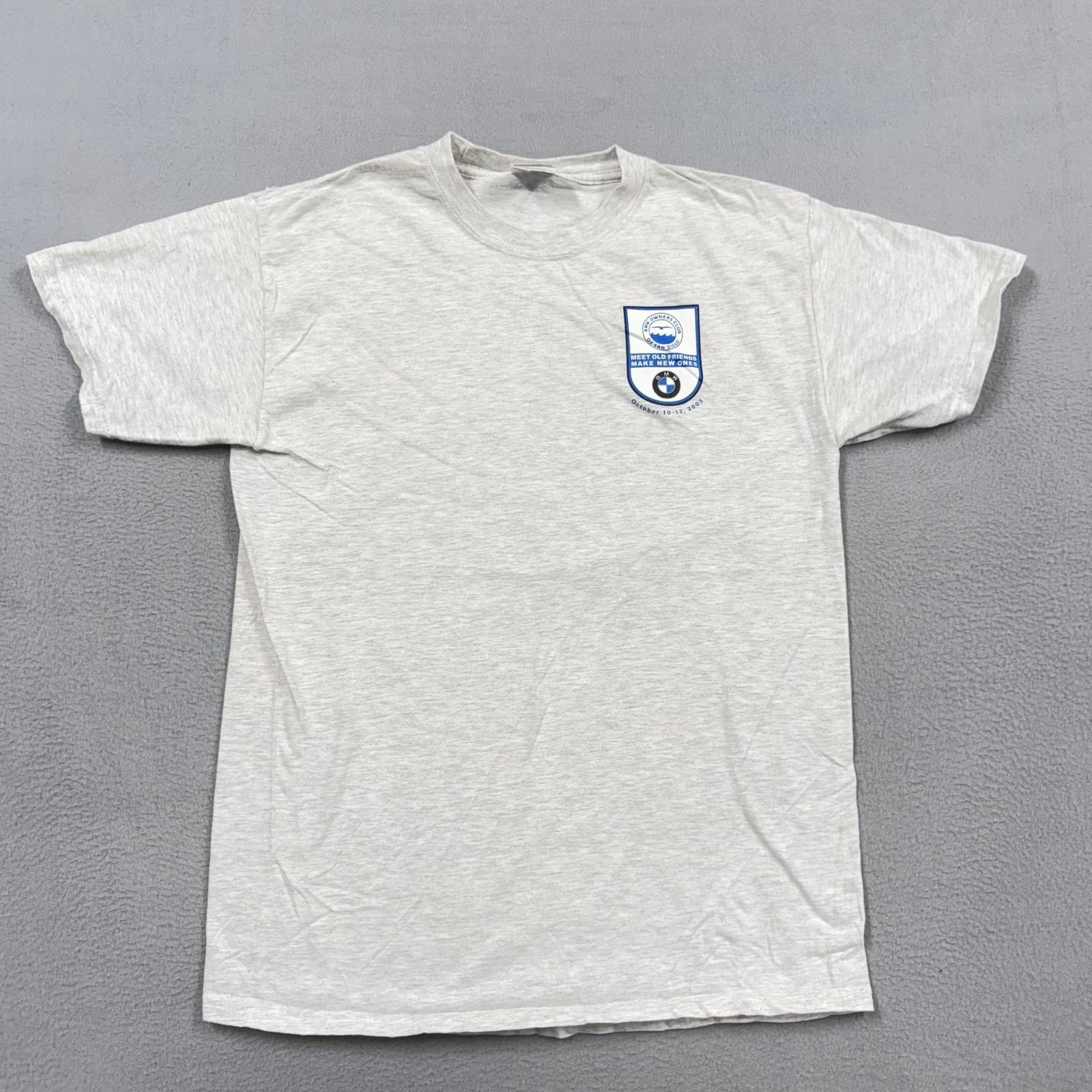 Vintage Hanes Shirt Mens Medium Gray BMW Oktoberfest XXXIV 2003 Graphic Tee