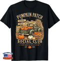 Retro Pumpkin Patch Social Club Truck Fall Autumn T-Shirt