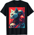 Mecha Cyborg Cat Skulls Dystopian Sci-Fi Gothic Aesthetic T-Shirt