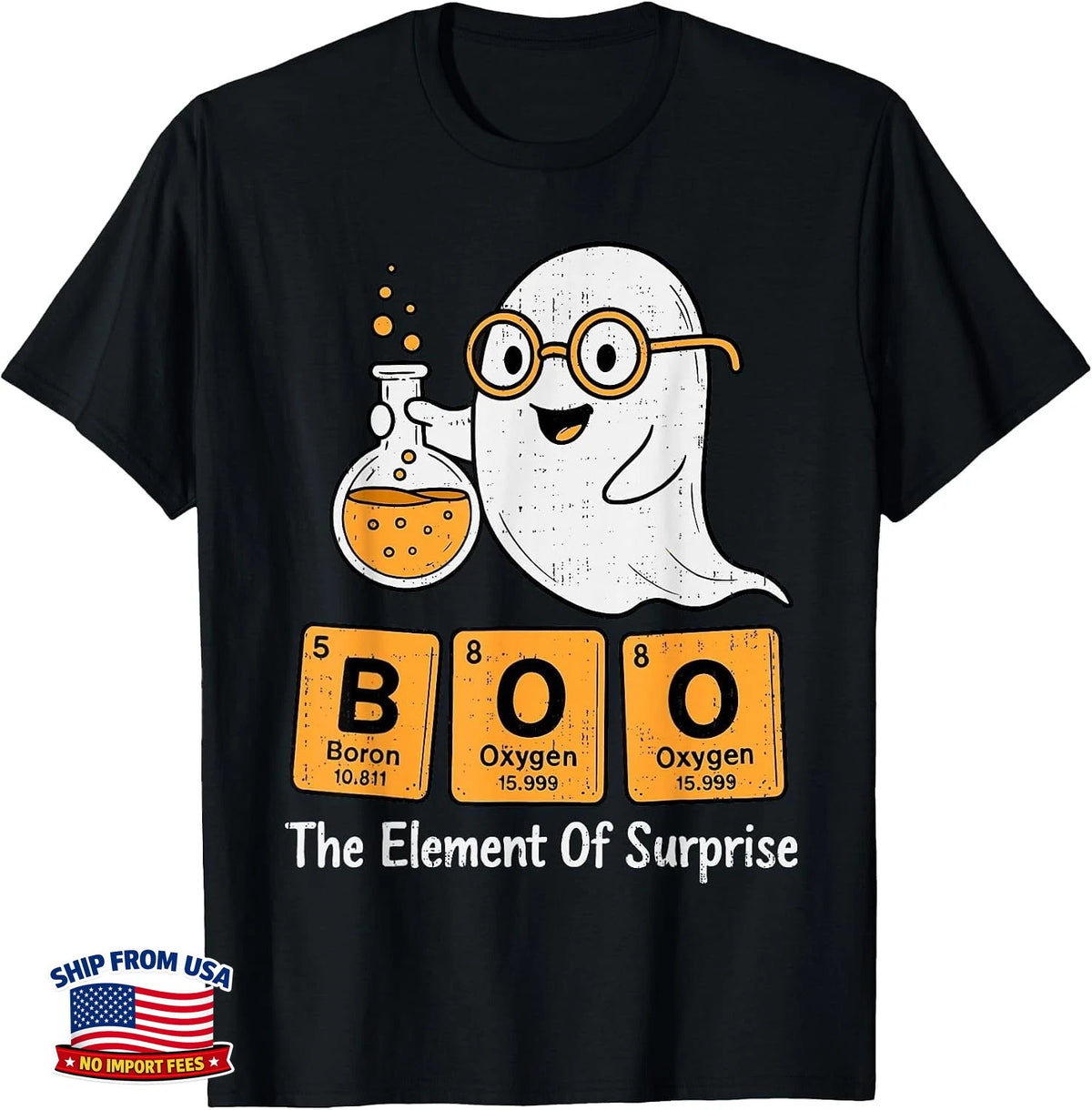 Halloween Boo Ghost Chemistry Pun Periodic Table Science T-Shirt