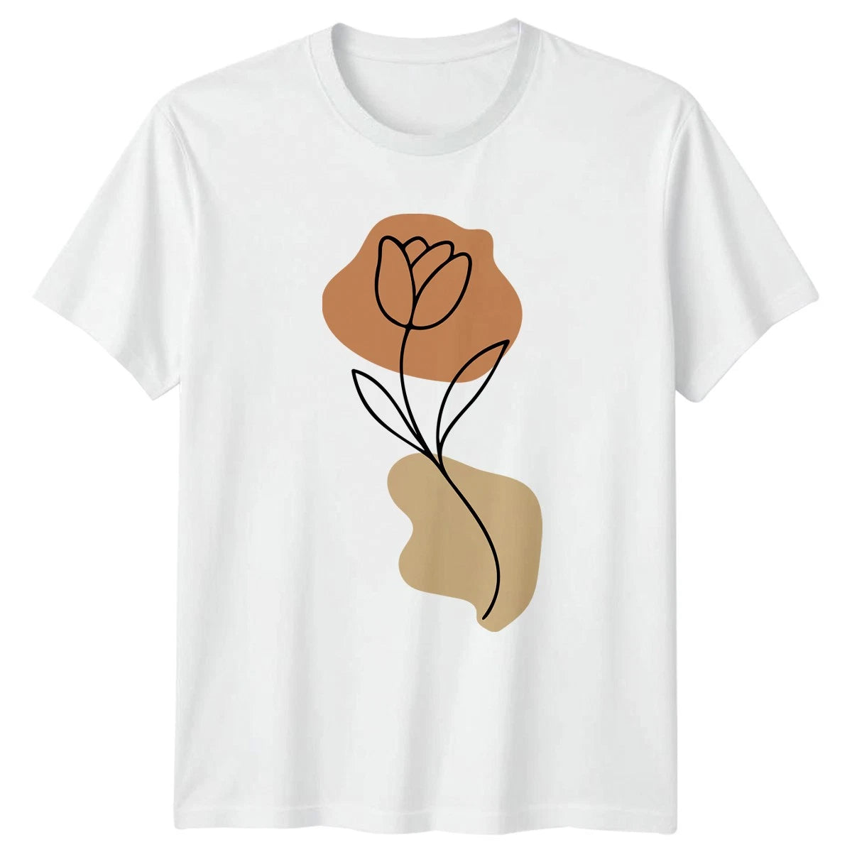 Minimalist Tulip Flower Art T-Shirt Minimalist Abstract Floral Botanical