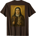 Catholic Icon: Julian of Norwich On Back Design T-Shirt