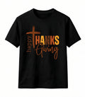 Christian Faith Cross Happy Thanksgiving Autumn T-Shirt