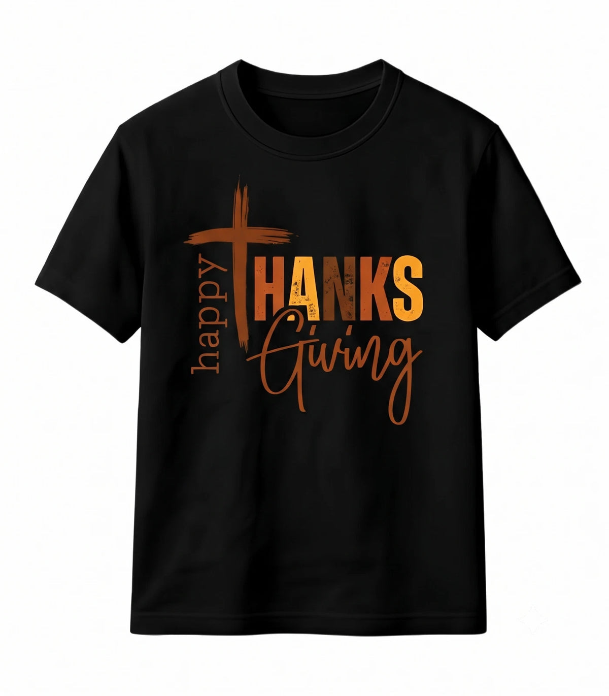 Christian Faith Cross Happy Thanksgiving Autumn T-Shirt
