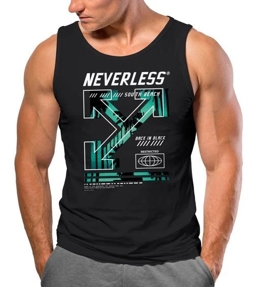 Mens Tank Top Text Print Print South Beach Techwear Fashion Street Style
