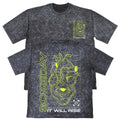 Someday It Will Rise Mens Carbon Grey 240gsm French Terry Acid Wash T-Shirt