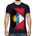 Antigua And Barbuda Grunge Flag Mens T-Shirt Antiguan Barbudan Shirt