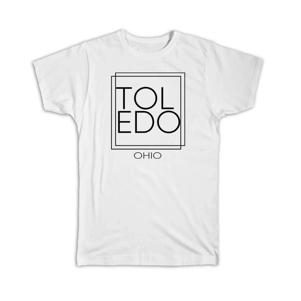 Gift T-Shirt : TOLEDO Ohio Square Modern Minimalist Font
