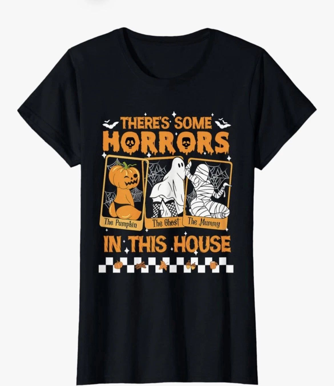 There's Some Horrors In This House Funny Halloween Male T-Shirt- 2XL