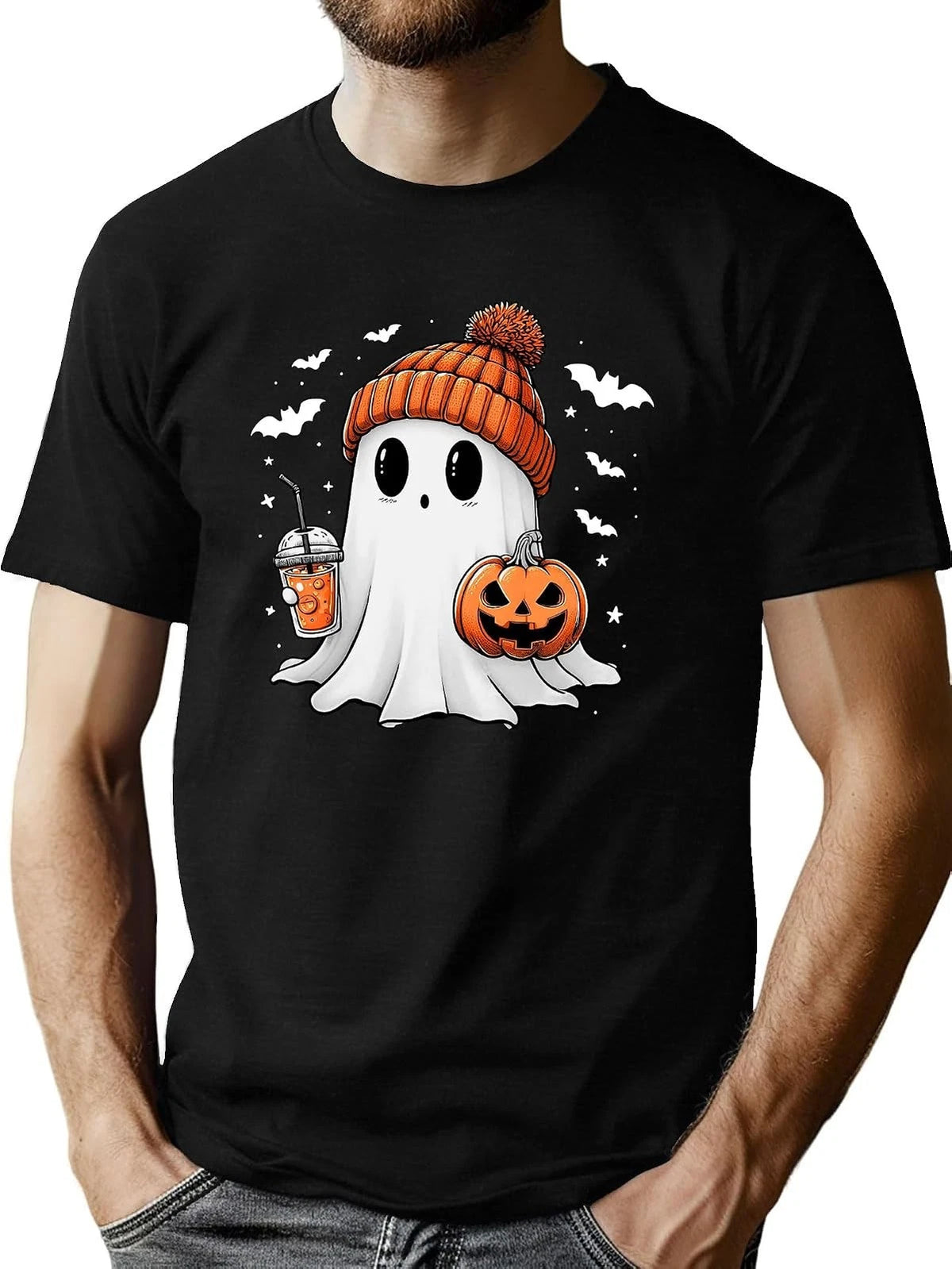 Halloween Shirts for Men Funny Halloween Pumpkin Shirt Dancing Skeleton Tee  Hal