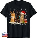 Cute Christmas Cats with Santa Hats Reindeer Xmas Holiday Tee