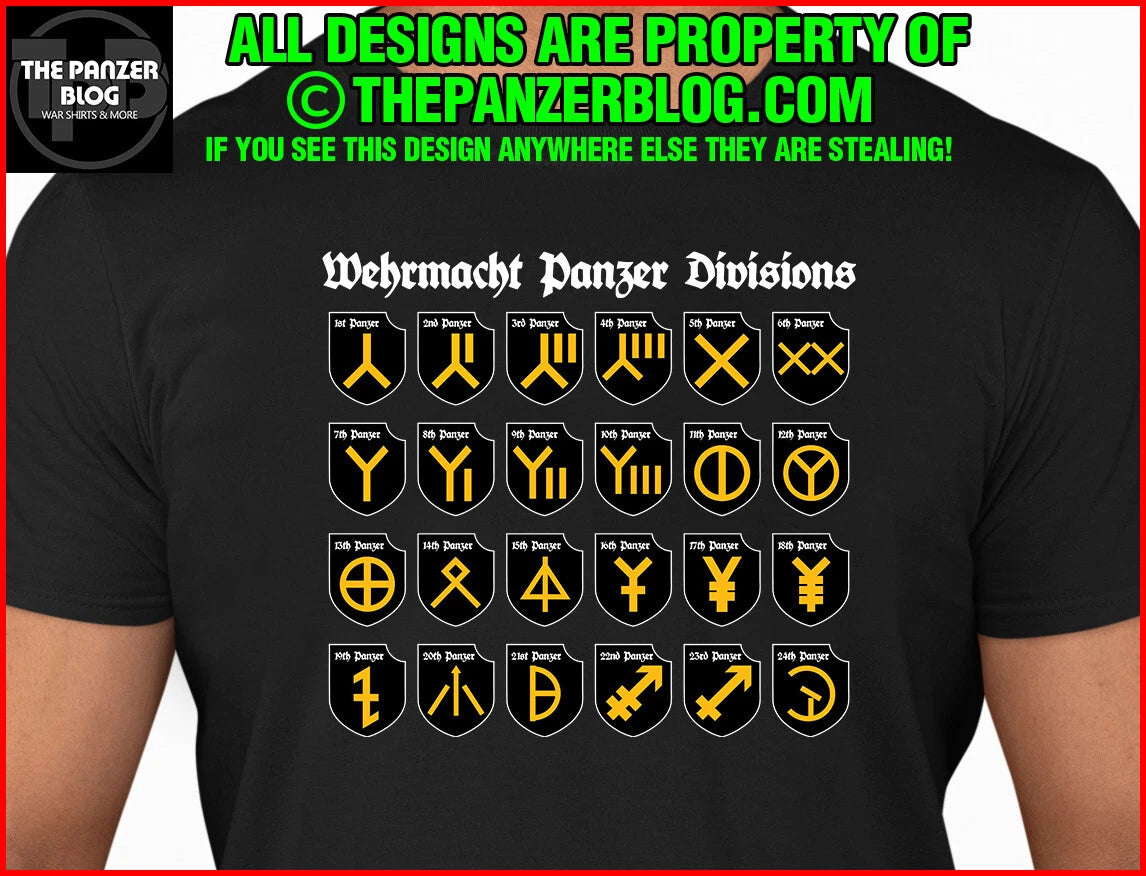 Wehrmacht Panzer Divisions T-Shirt German Army War Gift
