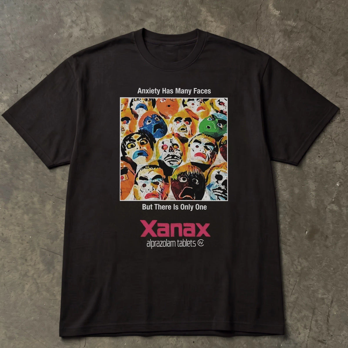 Anxiety Has Many Faces T-Shirt, Vintage 90s Graphic Tee, Sarcastic Humor Shirt