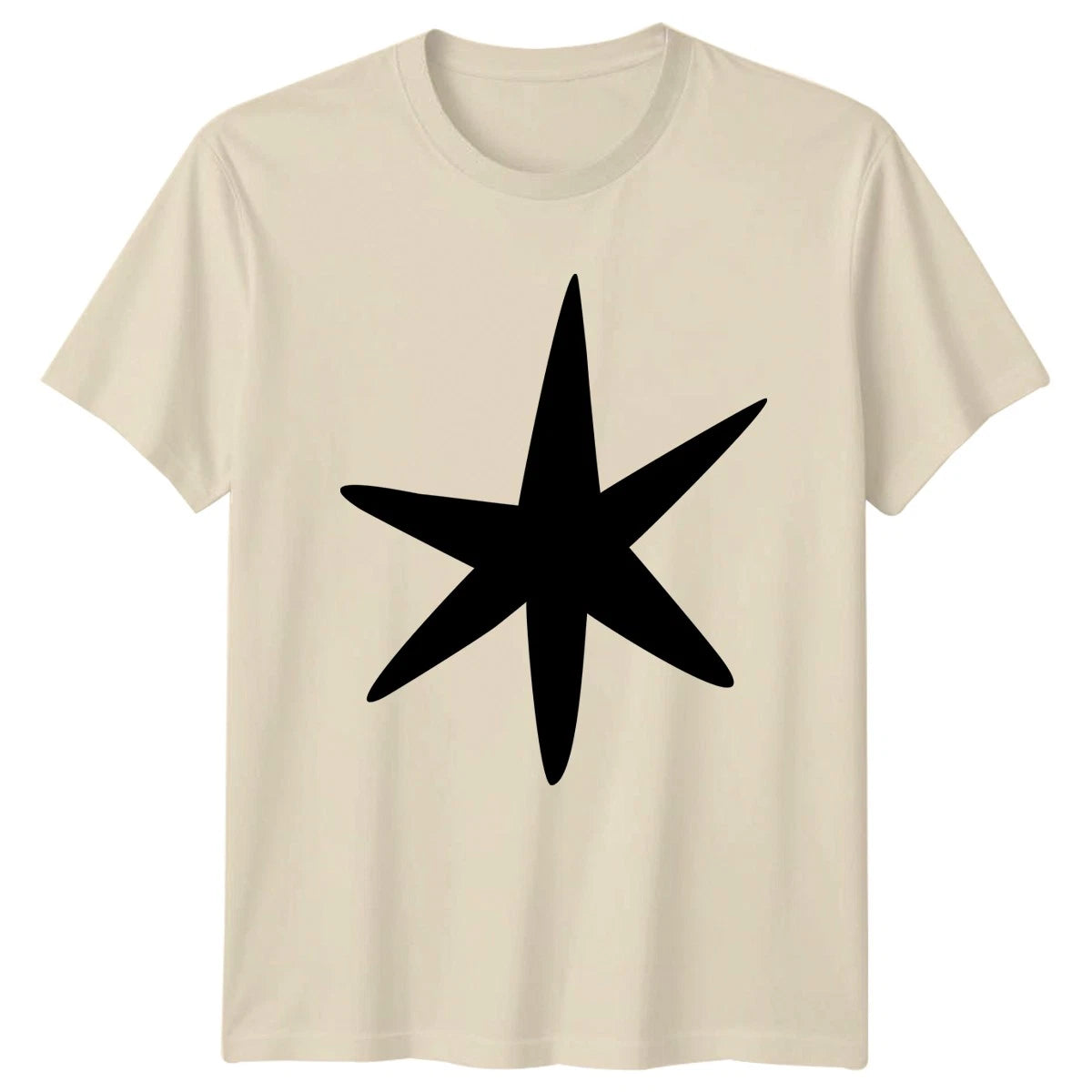 Stylized Six Point Star T-Shirt Minimalist Gift For Him And Her