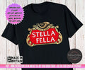 Personalised Stella Fella Beer Best Drink T shirt Fathers Day T Shirt