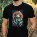 Mens Cat as Astronaut Print Cotton T-Shirt Size XS to 5XL
