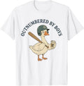 Funny Boy Mom Goose Mothers Day Outnumbered By Boys Baseball T-Shirt