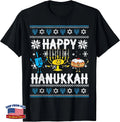 Happy Hanukkah Menorah Dreidel Ugly Chanukah Kids Women Men Tee