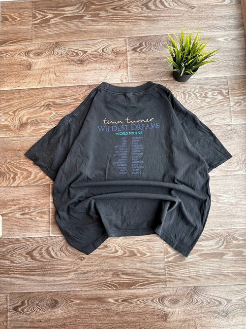 1996 Tina Turner Wildest Dreams Tour Tee T Shirt Vintage Mens Size XL Black